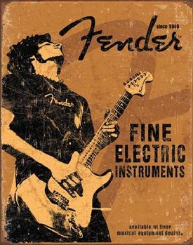 Kovinski znak FENDER - Rock On