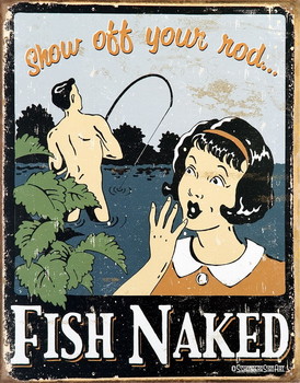 Kovinski znak FISH NAKED