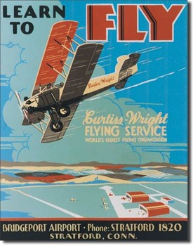 Kovinski znak LEARN TO FLY