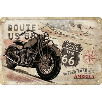 Kovinski znak Route 66 - Map