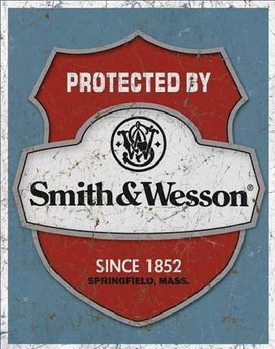Kovinski znak S&W - protected by
