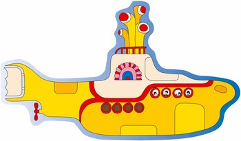 Kovinski znak SHAPED YELLOW SUBMARINE
