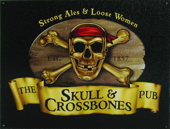 Kovinski znak SKULL and CROSSBONES