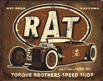 Kovinski znak TORQUE - Rat Rod