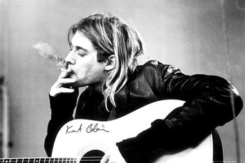 Плакат с рамка Kurt Cobain - smoking