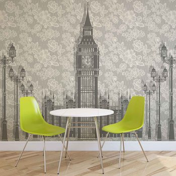 Abstract Floral London Design Valokuvatapetti