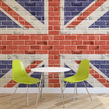 Brick Wall Union Jack Valokuvatapetti
