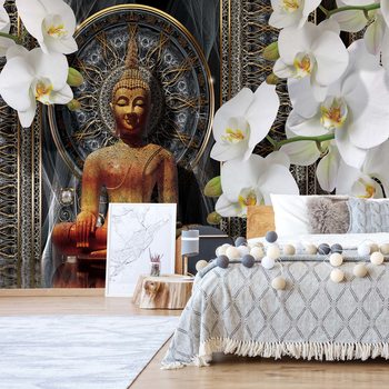 Buddha Zen Flowers Orchids Mandala Valokuvatapetti