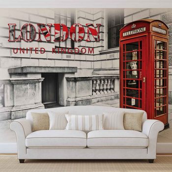 City London Telephone Box Red Valokuvatapetti