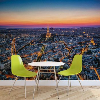 City Paris Sunset Eiffel Tower Valokuvatapetti
