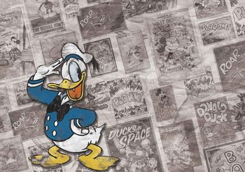 Disney Donal Duck Newsprint Vintage Valokuvatapetti