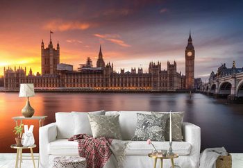 London Palace Of Westminster Sunset Valokuvatapetti