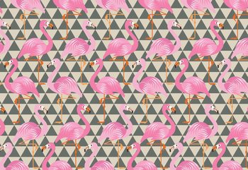 Modern Flamingo Pattern Valokuvatapetti