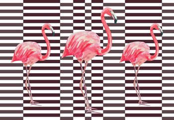Modern Tropical Flamingos Valokuvatapetti