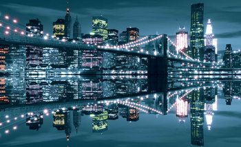 New York City Skyline Brooklyn Bridge Valokuvatapetti