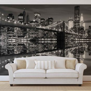 New York City Skyline Brooklyn Bridge Valokuvatapetti