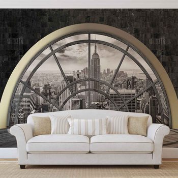 New York City Skyline Window Valokuvatapetti