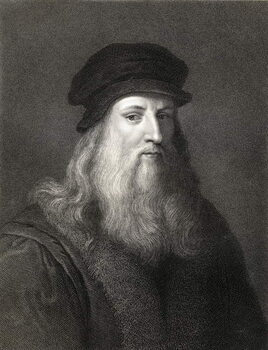 Sticker Leonardo da Vinci  engraving)