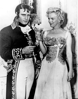 Bilde på lerret On the set, Marlon Brando and Marilyn Monroe, 1954