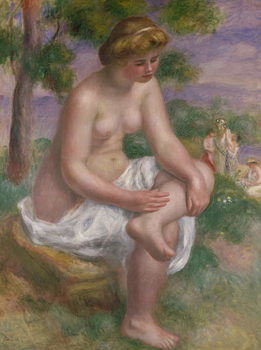 Bilde på lerret Seated Bather in a Landscape or, Eurydice
