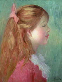 Bilde på lerret Young girl with Long hair in profile, 1890