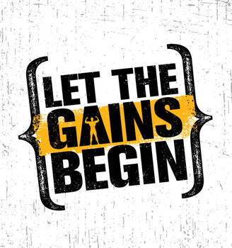 Наклейка Let The Gains Begin. Workout and