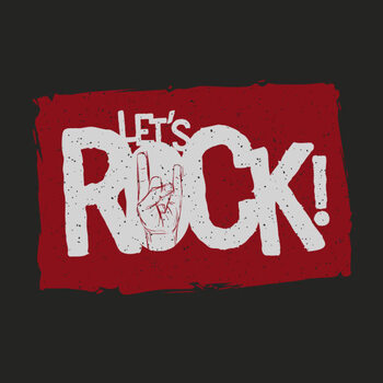 Αυτοκόλλητο Lets Rock Typographic Design