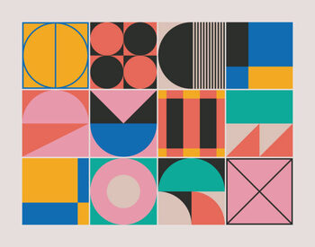 Наклейка Linear Shapes Design Geometric Abstract Pattern