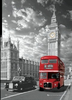 London - big ben & bus - плакат (poster)