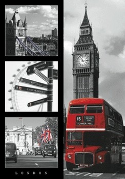 London - red bus - плакат (poster)
