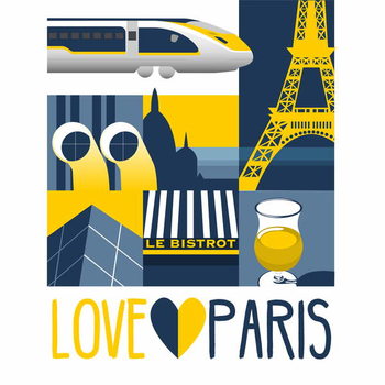 Quadro em tela Love Paris