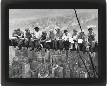 Πλαισιωμένη 3D αφίσα LUNCH ON SKYSCRAPER