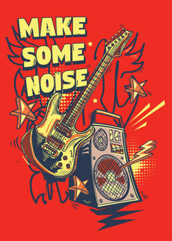 Αυτοκόλλητο Make some noise - electric guitar