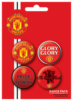 Σετ κονκάρδες MANCH. UNITED - Glory glory