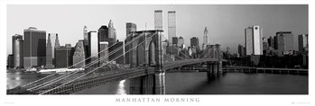 Πλαισιωμένη αφίσα Manhattan - morning b&w