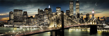 Плакат с рамка Manhattan - Night & moon