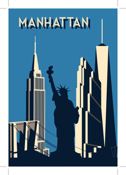Αυτοκόλλητο manhattan- retro poster