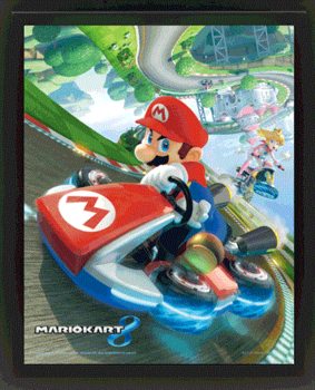 Πλαισιωμένη 3D αφίσα Mario Kart 8