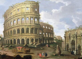 Reprodução do quadro A View of the Colosseum in Rome