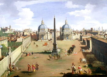 Fine Art Print A View of the Piazza del Popolo in Rome