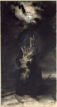 Reprodução do quadro Casquets Lighthouse, 1866