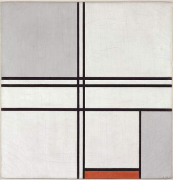 Reprodução do quadro Composition (No. 1) Gray-Red