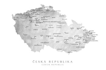 Kartta Czech Republic (gray watercolor)