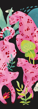 Illustration Flaming Garden - Pink Leopards