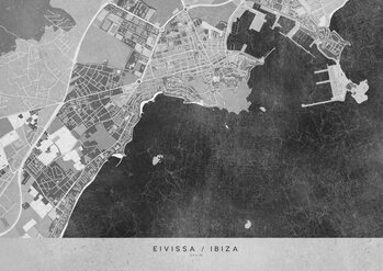 Kartta Gray vintage map of Ibiza