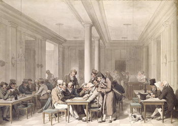 Reprodução do quadro Interior of a Parisian Cafe, c.1815