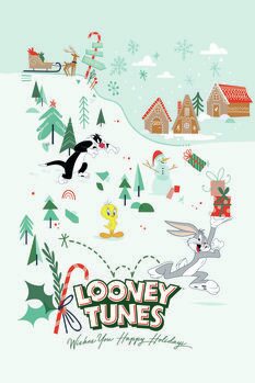 Impressão de arte Looney Tunes - Natal