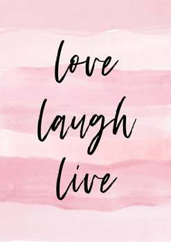 Tela Love Laught Quote Pink