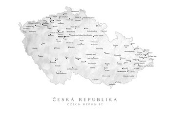 Kartta Map of the Czech Republic with provinces
