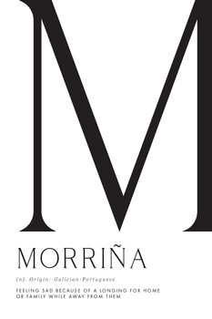 Illustration Morriña, Longing for home typography art